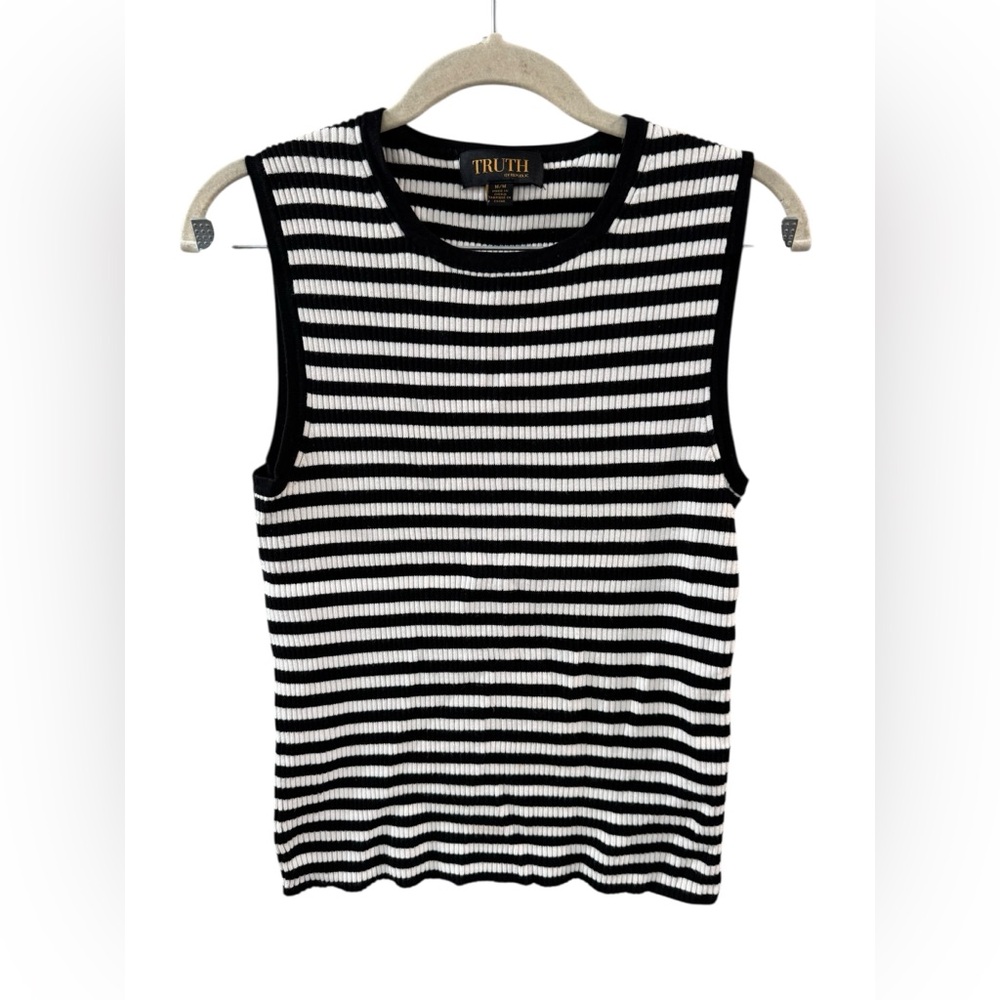 Truth by Republic Monochrome Striped Tank Top
